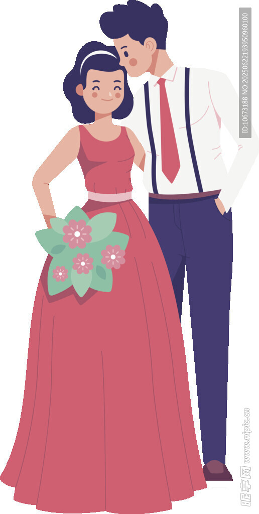 甜蜜新婚夫婦浪漫相擁