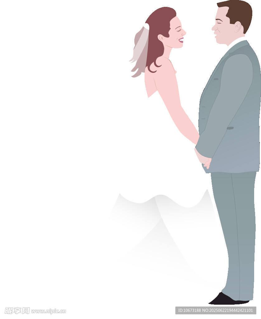 浪漫新婚夫婦甜蜜對(duì)視
