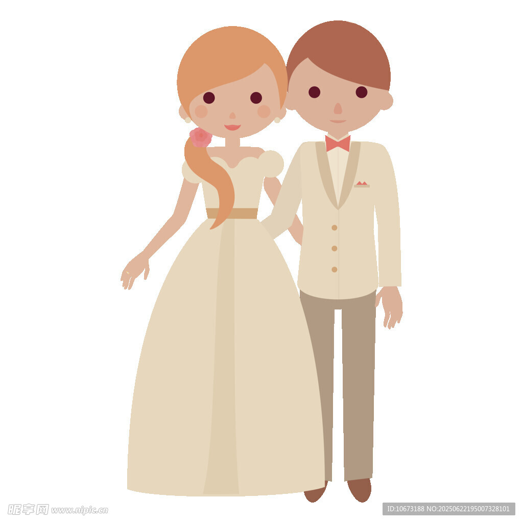 甜蜜新婚夫婦插畫形象