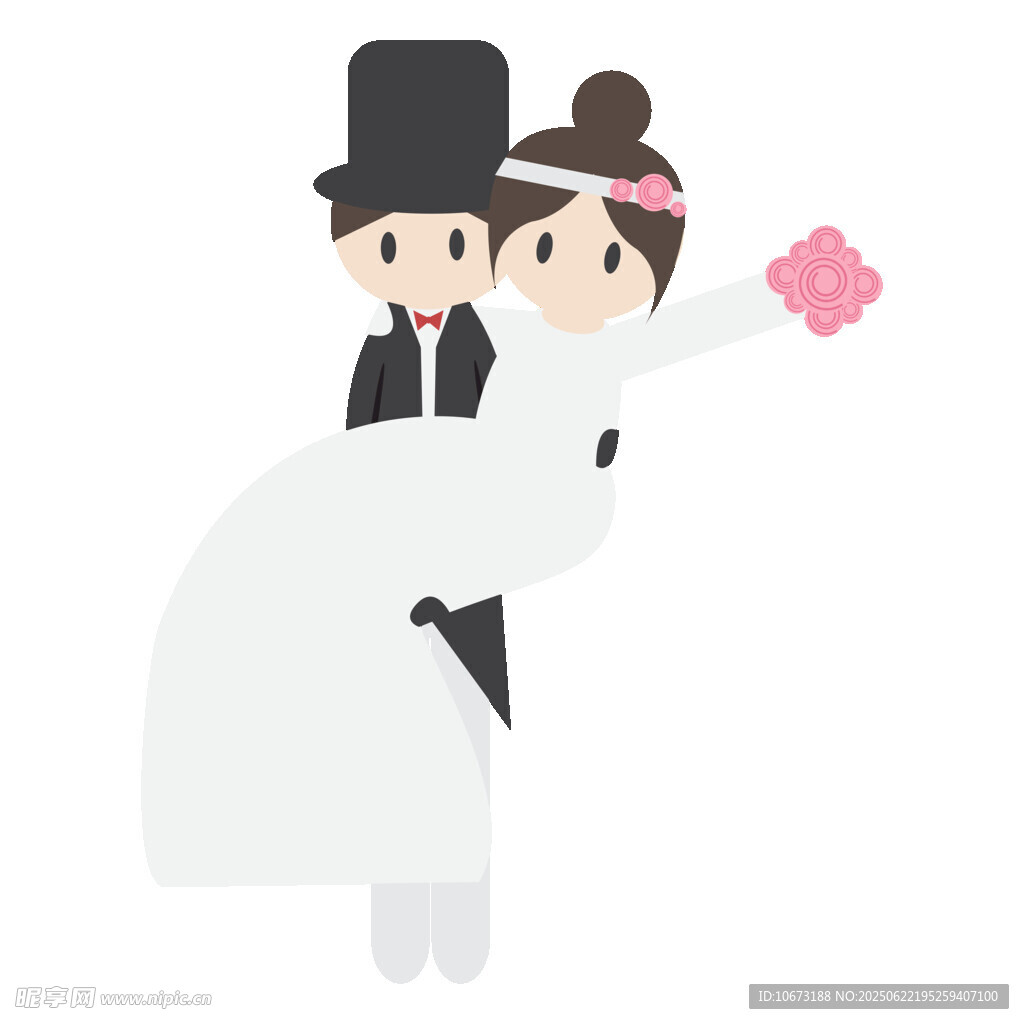 新婚夫婦甜蜜相擁