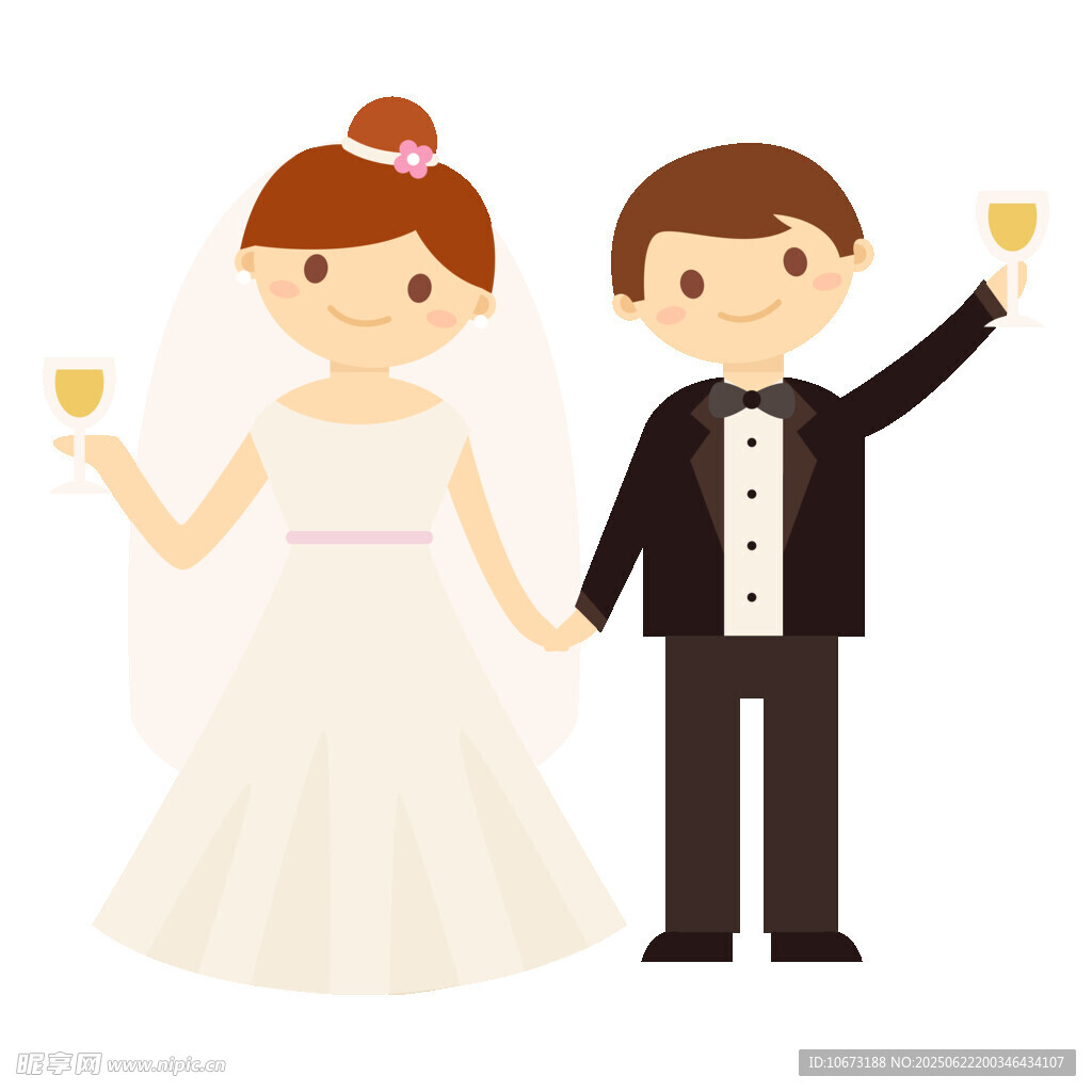 新婚夫婦舉杯慶祝