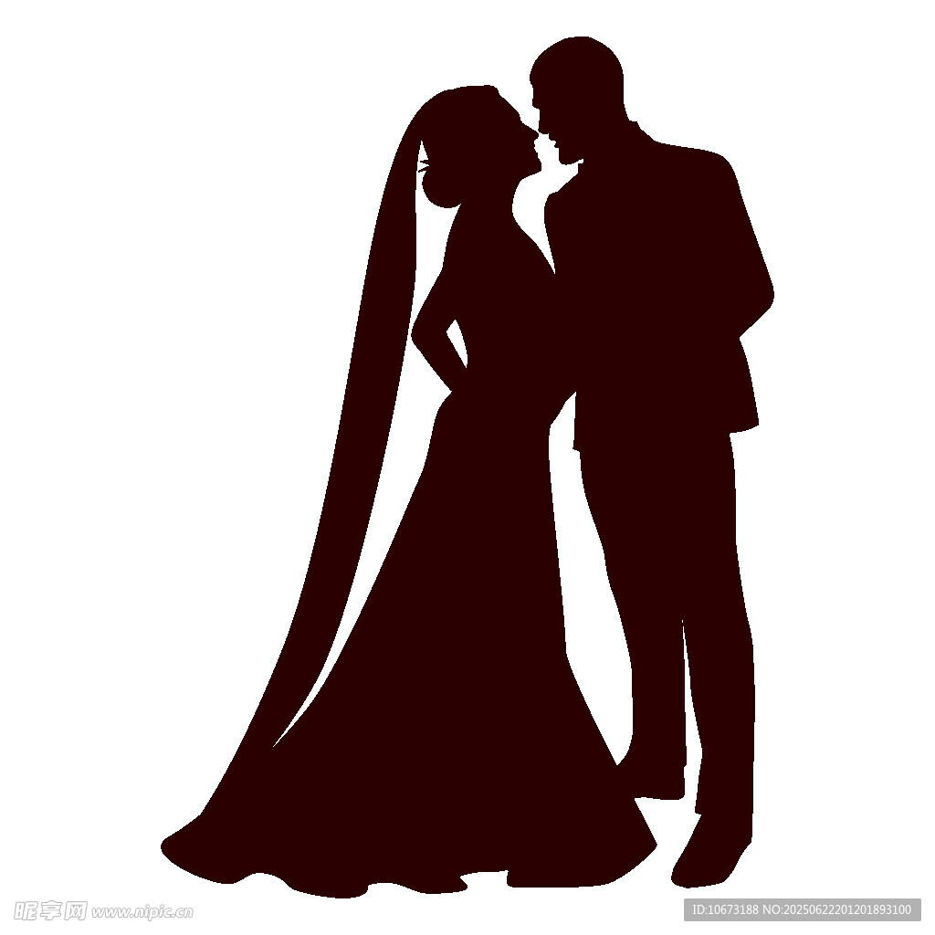 新婚夫婦浪漫剪影