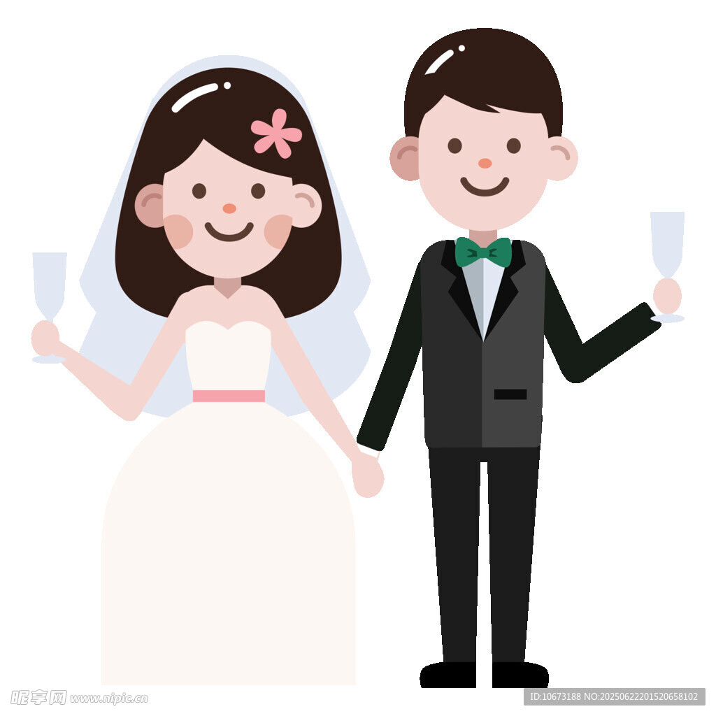 新婚夫婦舉杯慶祝