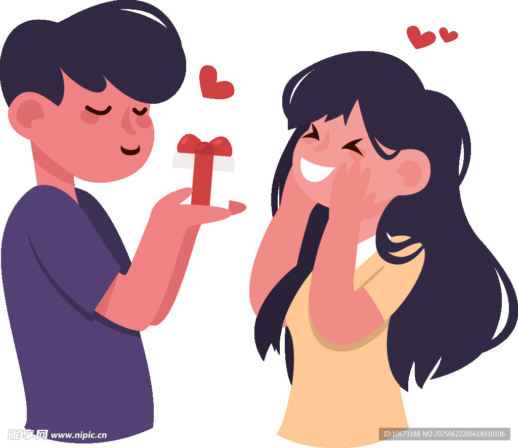 男孩向女孩浪漫求婚場景