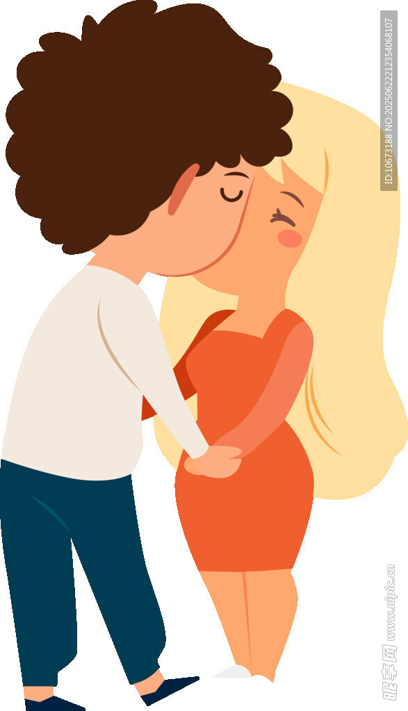 親吻孕婦的丈夫