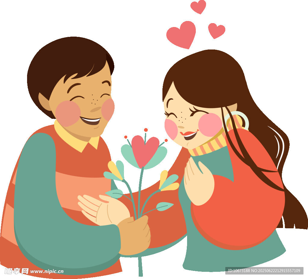 男生送花給女生表愛意