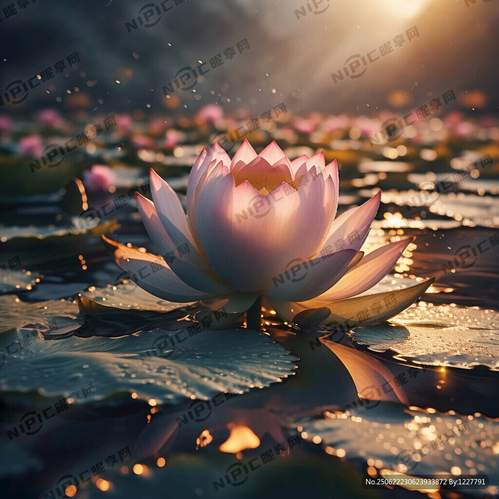 一大片遠(yuǎn)山下 蓮花開到六分