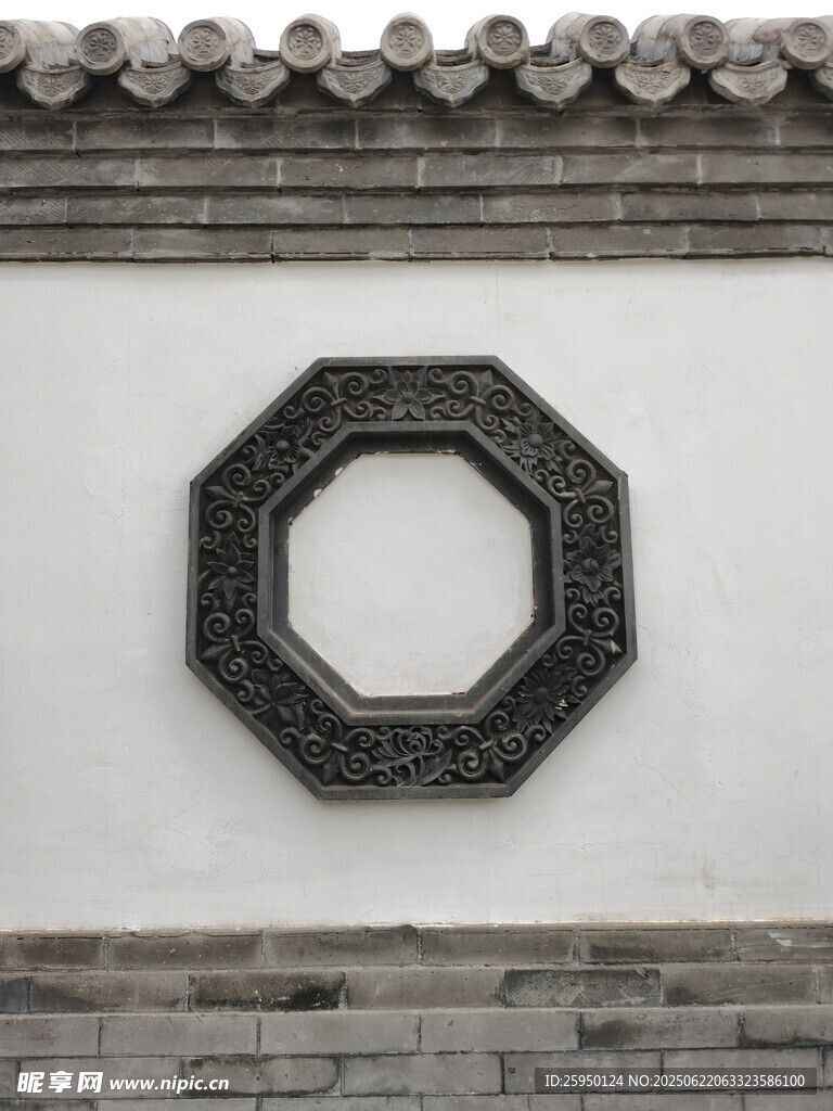 中式墻面八角形鏤空裝飾