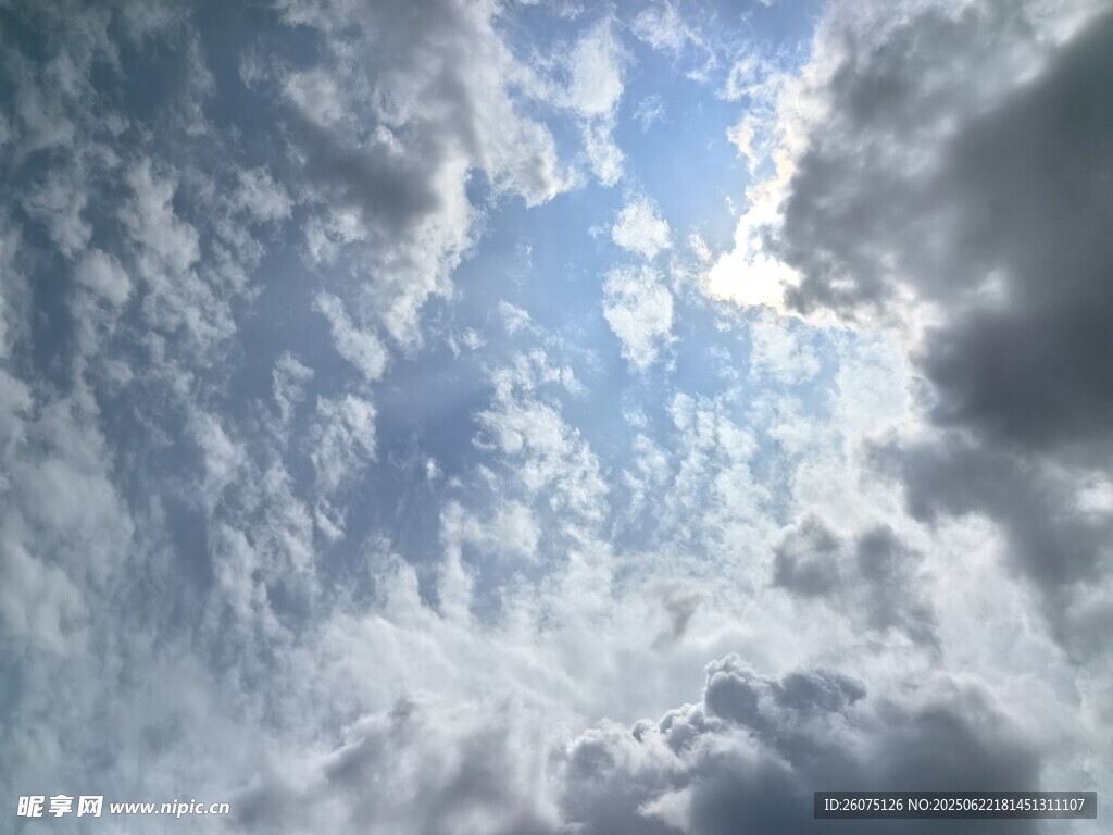 天空中的云朵與陽光