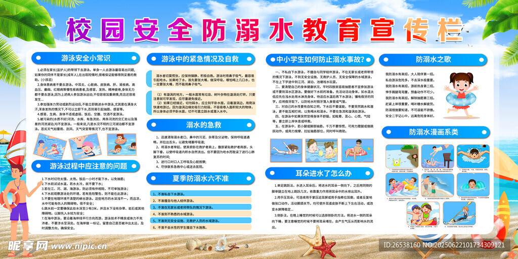 校園安全防溺水宣傳欄