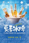 夏季冰鎮啤酒海報