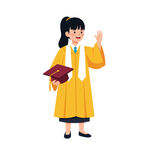 畢業女生揮手致意