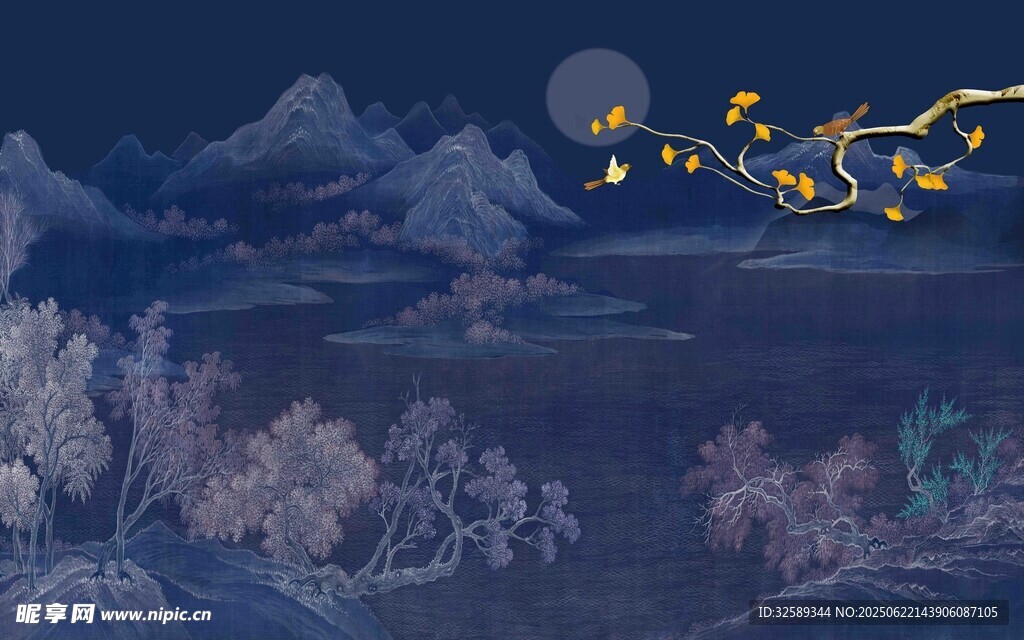 夢幻夜空下的奇幻風景