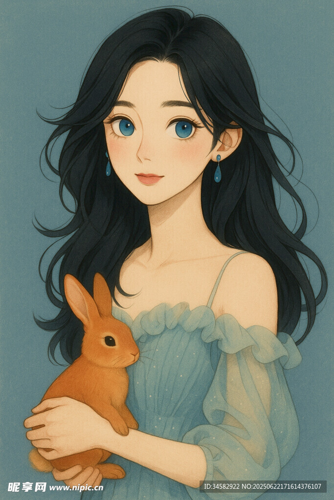抱兔少女的夢幻形象