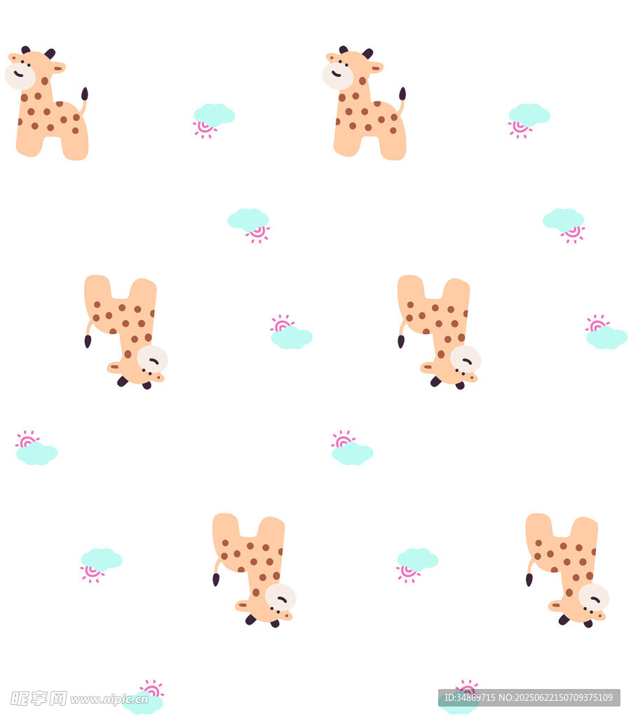 數(shù)碼印花長頸鹿