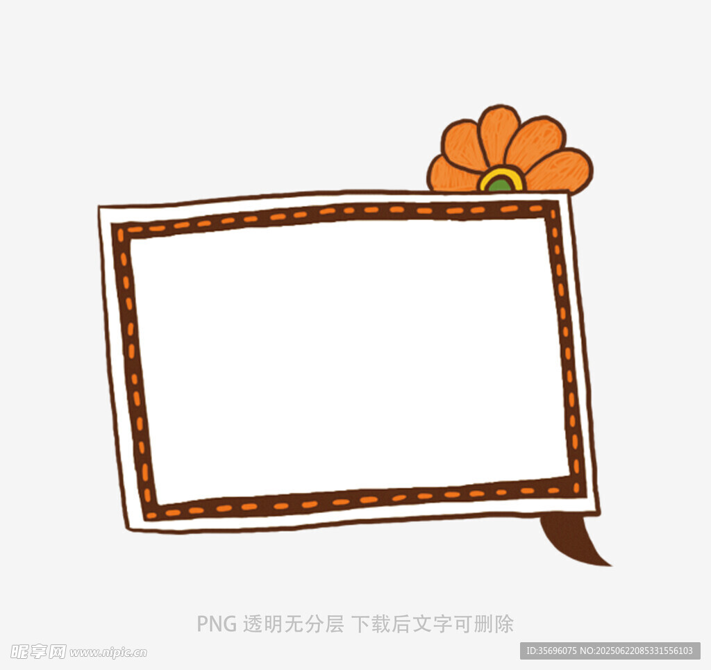 手繪花朵邊框空白對話框