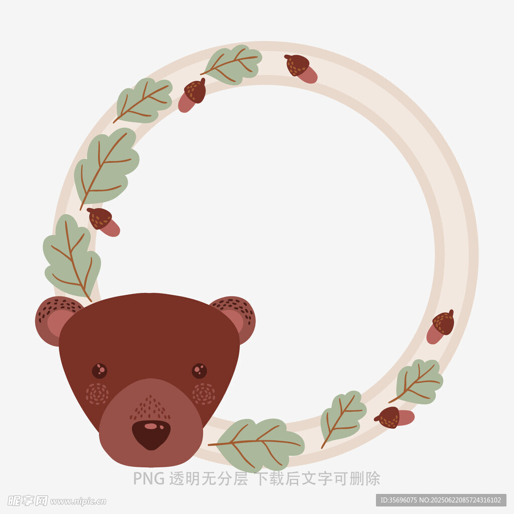 小熊花環(huán)裝飾圖案