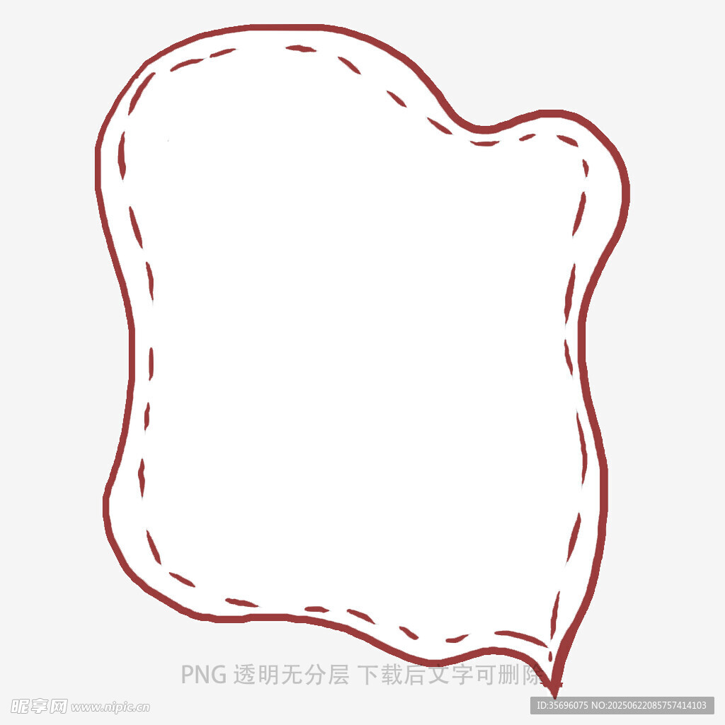 紅色虛線不規(guī)則邊框圖形