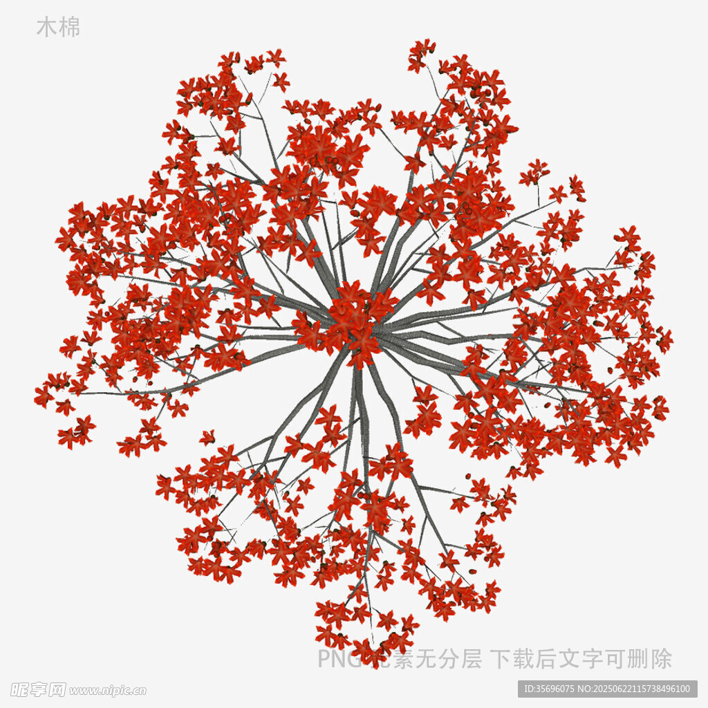 紅色花簇圖案設(shè)計素材