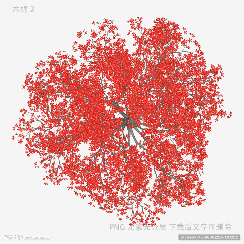紅色繁花圖案