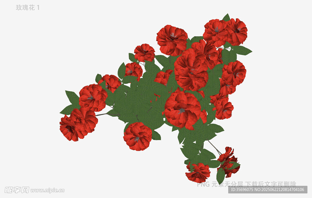 紅色花卉圖案設計