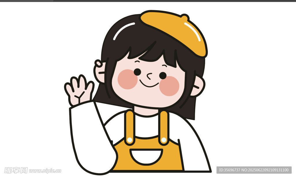 微笑打招呼的可愛(ài)女孩