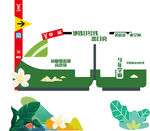 綠色環(huán)保地鐵出行指引圖