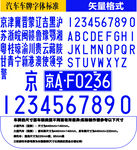 汽車車牌矢量模板