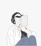 女子專注閱讀的愜意瞬間