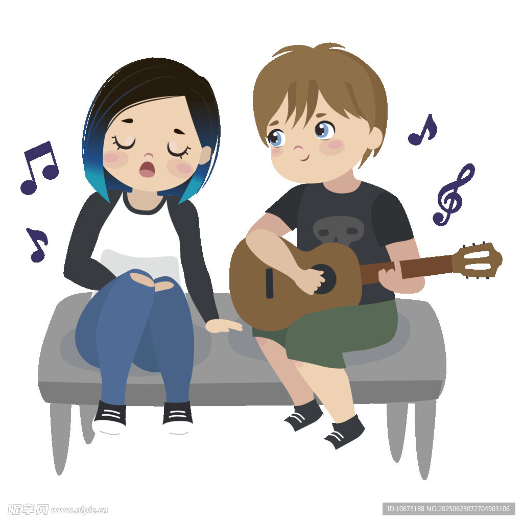 男孩女孩共奏音樂時光