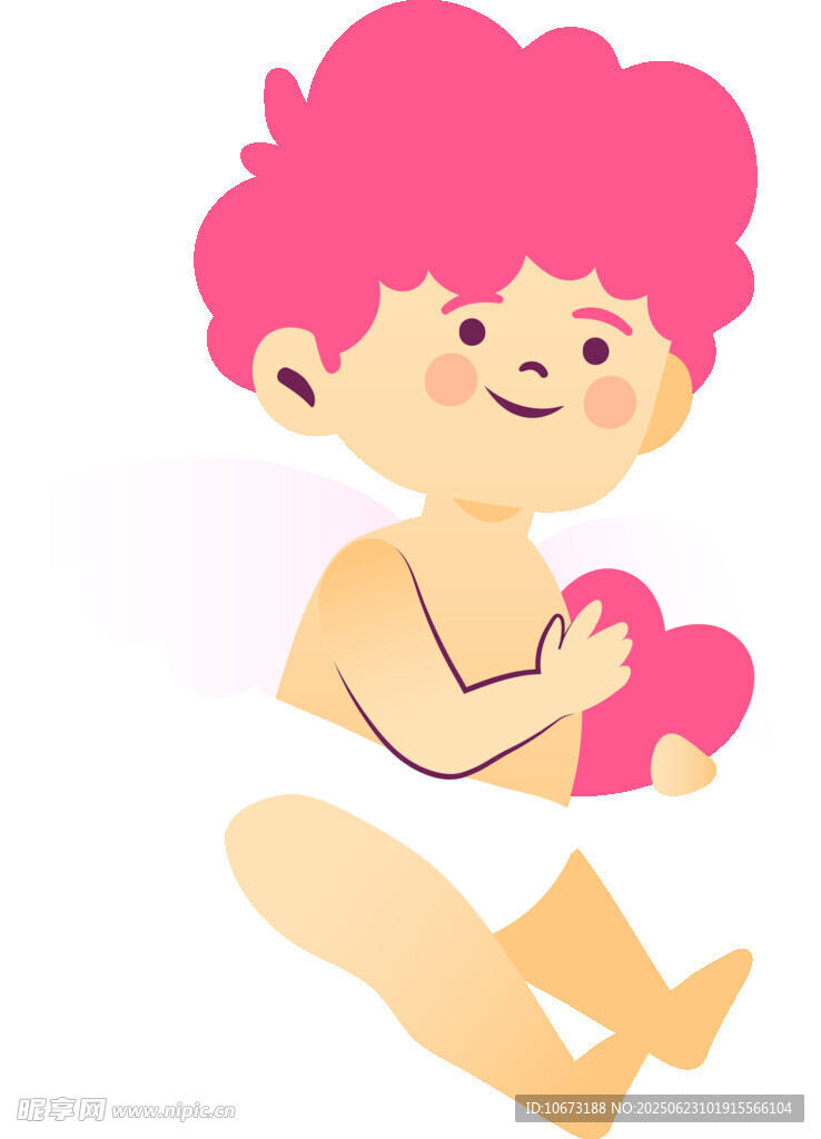 可愛粉發(fā)小孩捧愛心