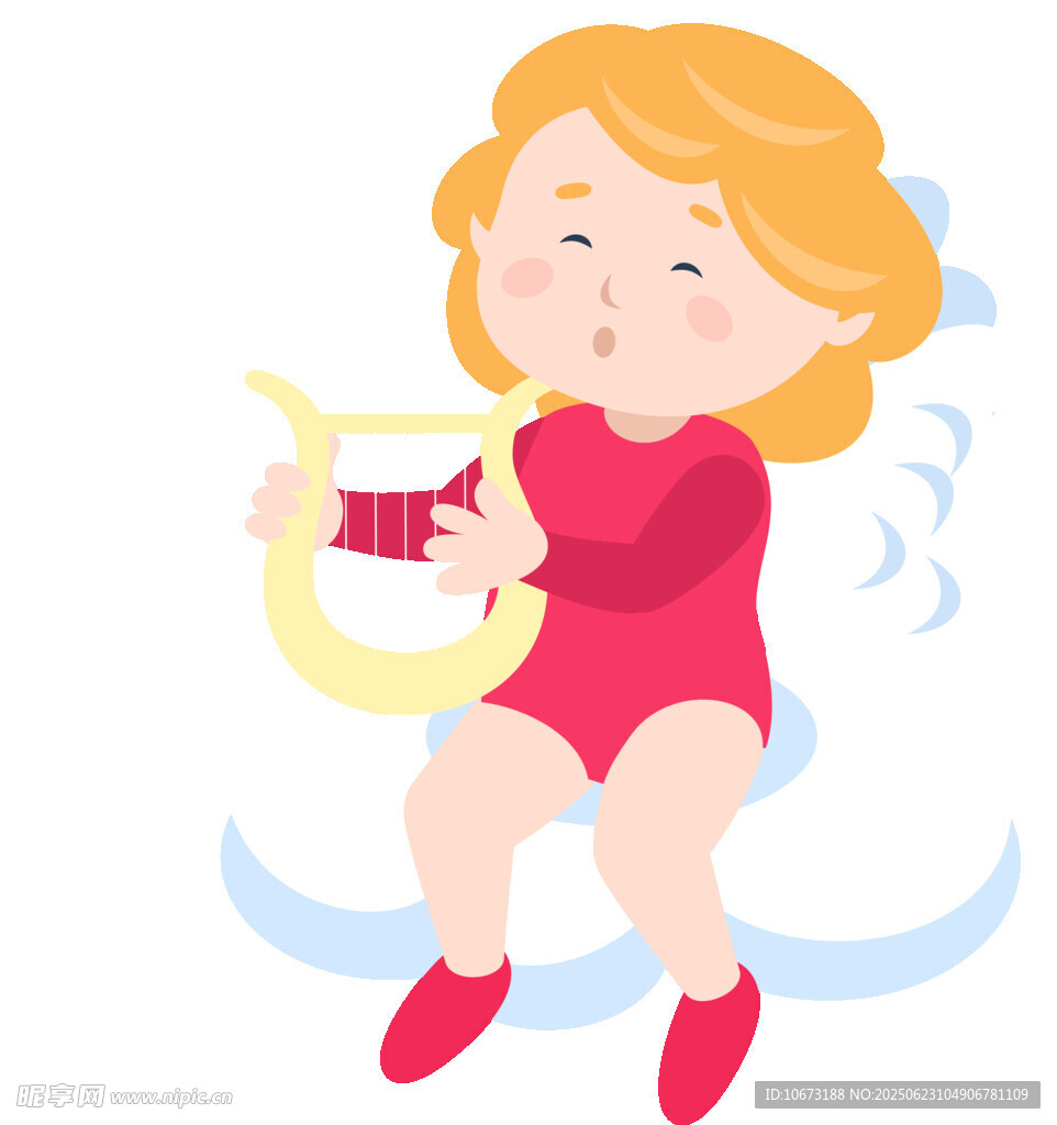 彈奏豎琴的可愛(ài)小天使