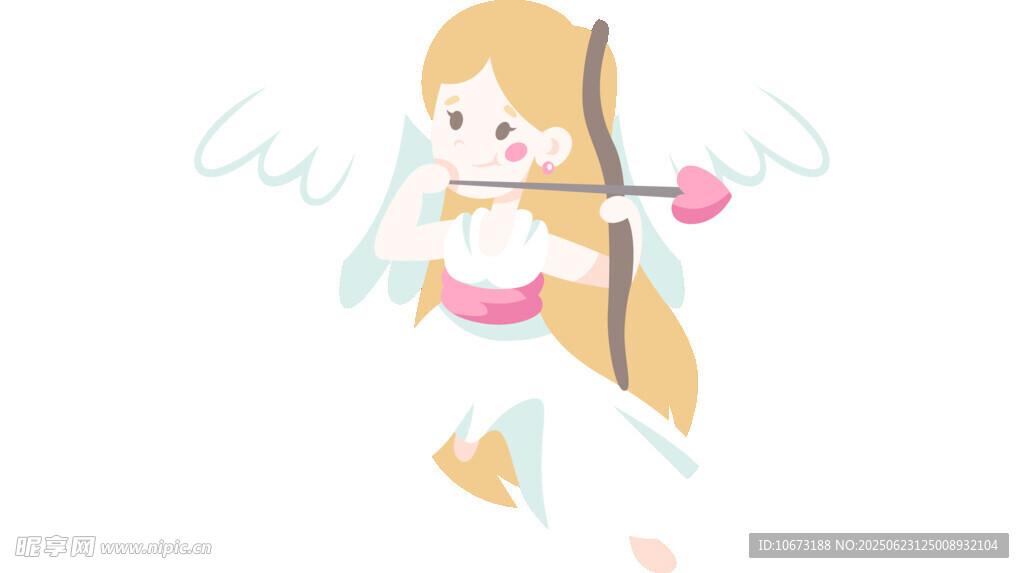 持弓箭的金發(fā)天使少女