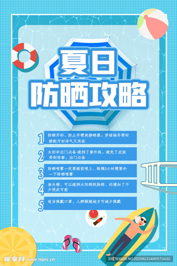 夏日防曬攻略海報(bào)
