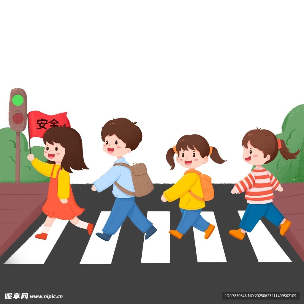 兒童過馬路場景