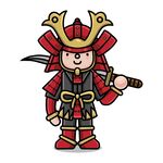 卡通風格日本武士形象