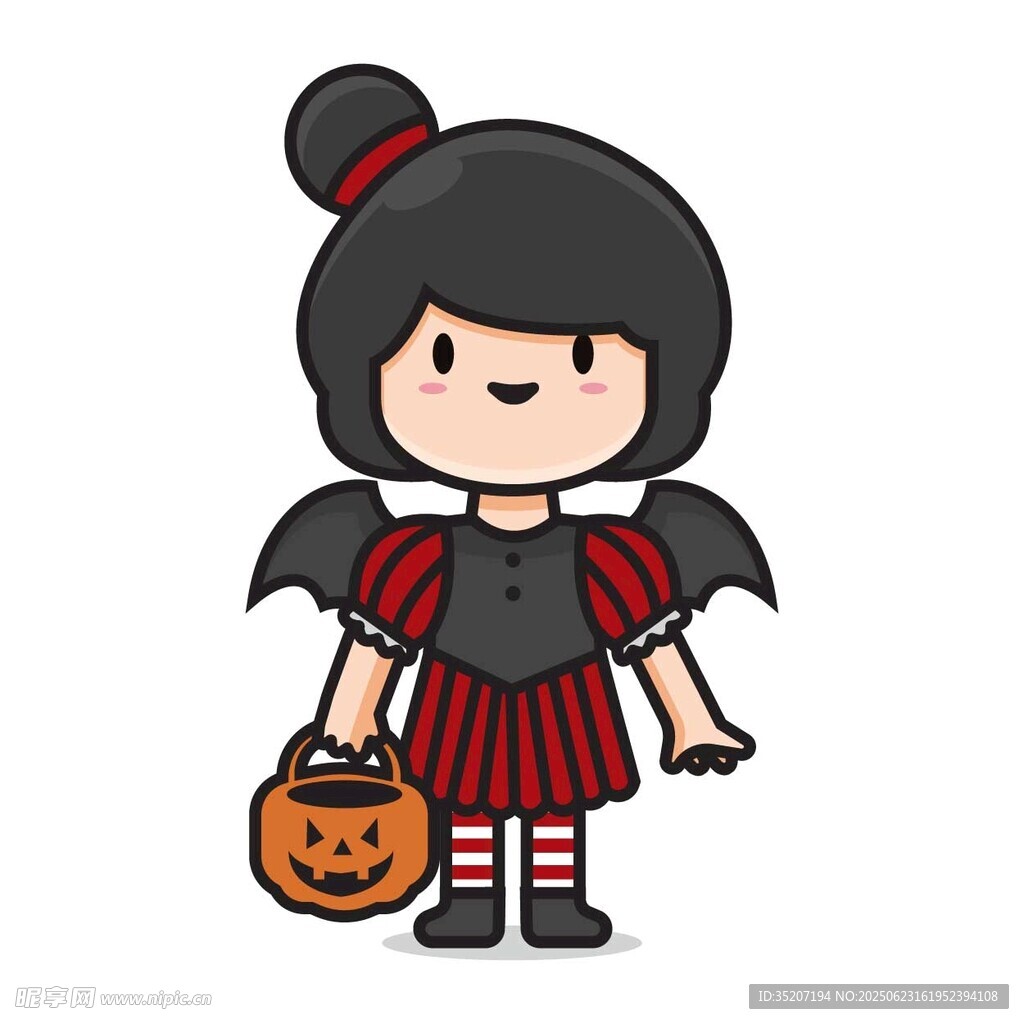 可愛小女巫扮相的女孩