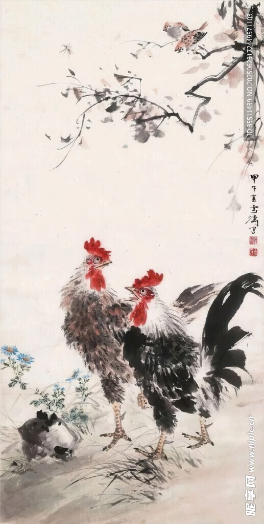雙雞圖
