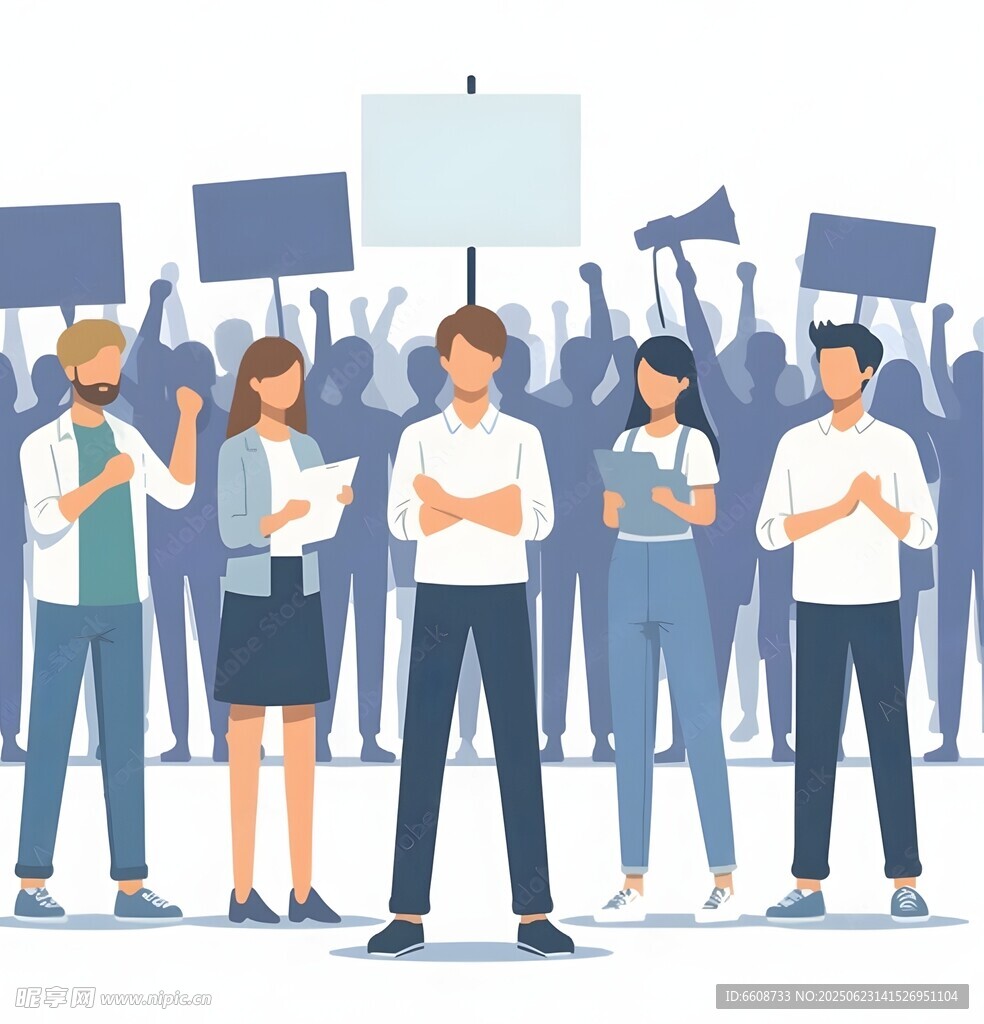 人群集會抗議場景