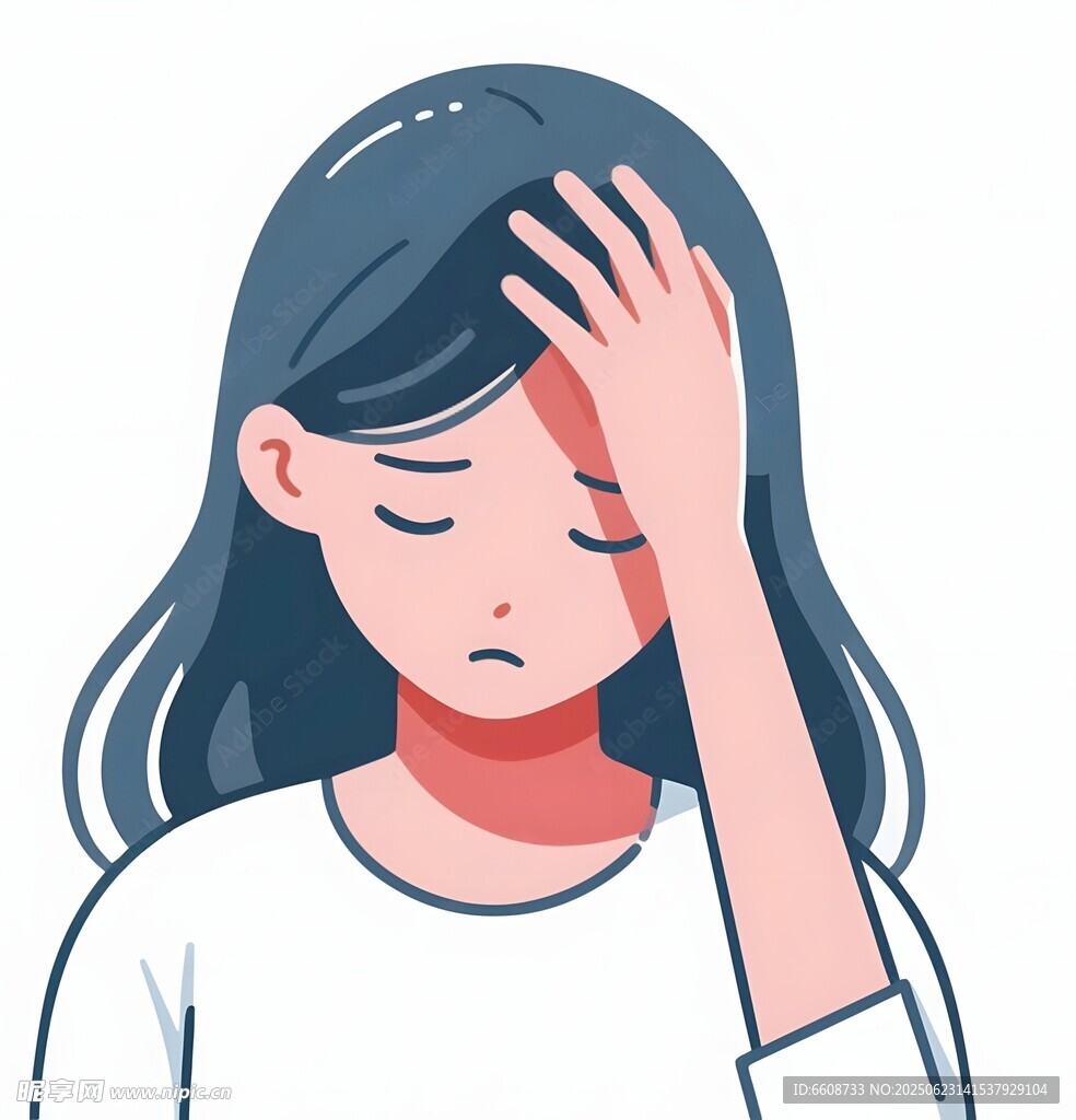 頭疼的女性