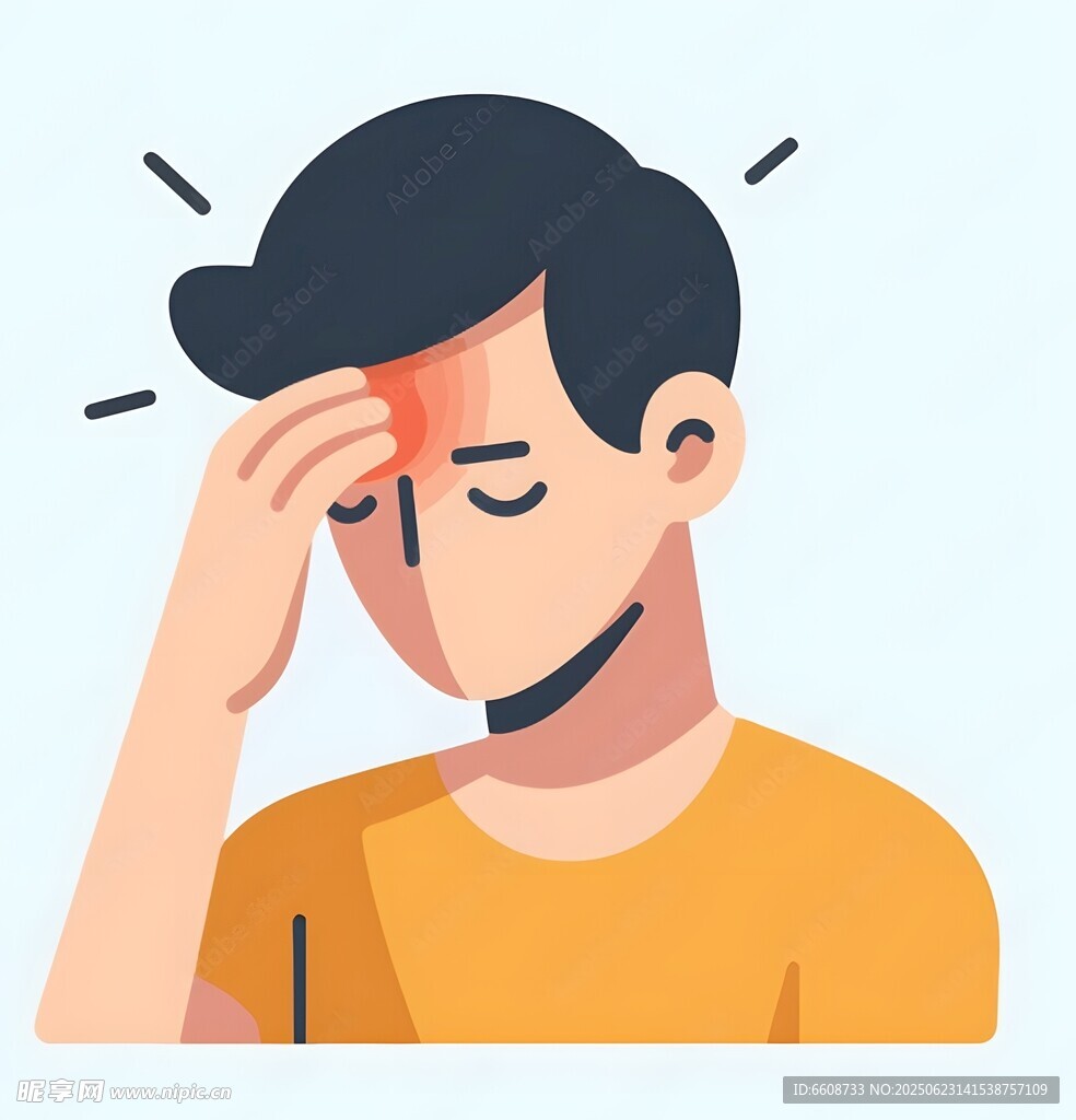 疲憊男子單手扶額顯苦惱