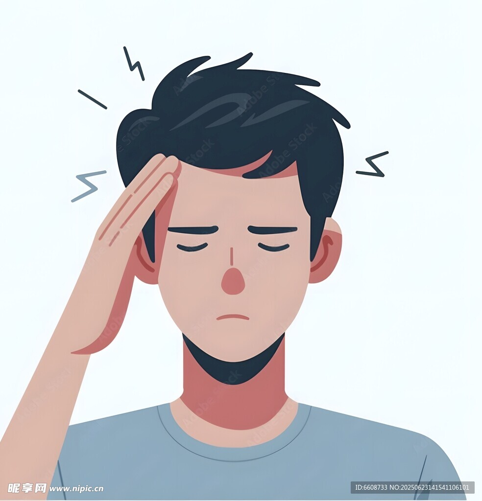 頭疼的男性