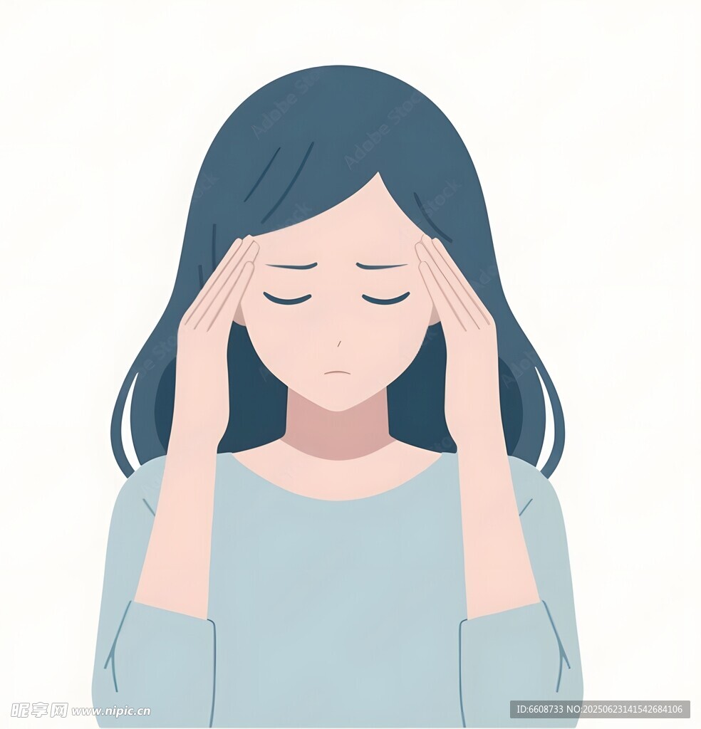 疲憊女性雙手扶額顯苦惱