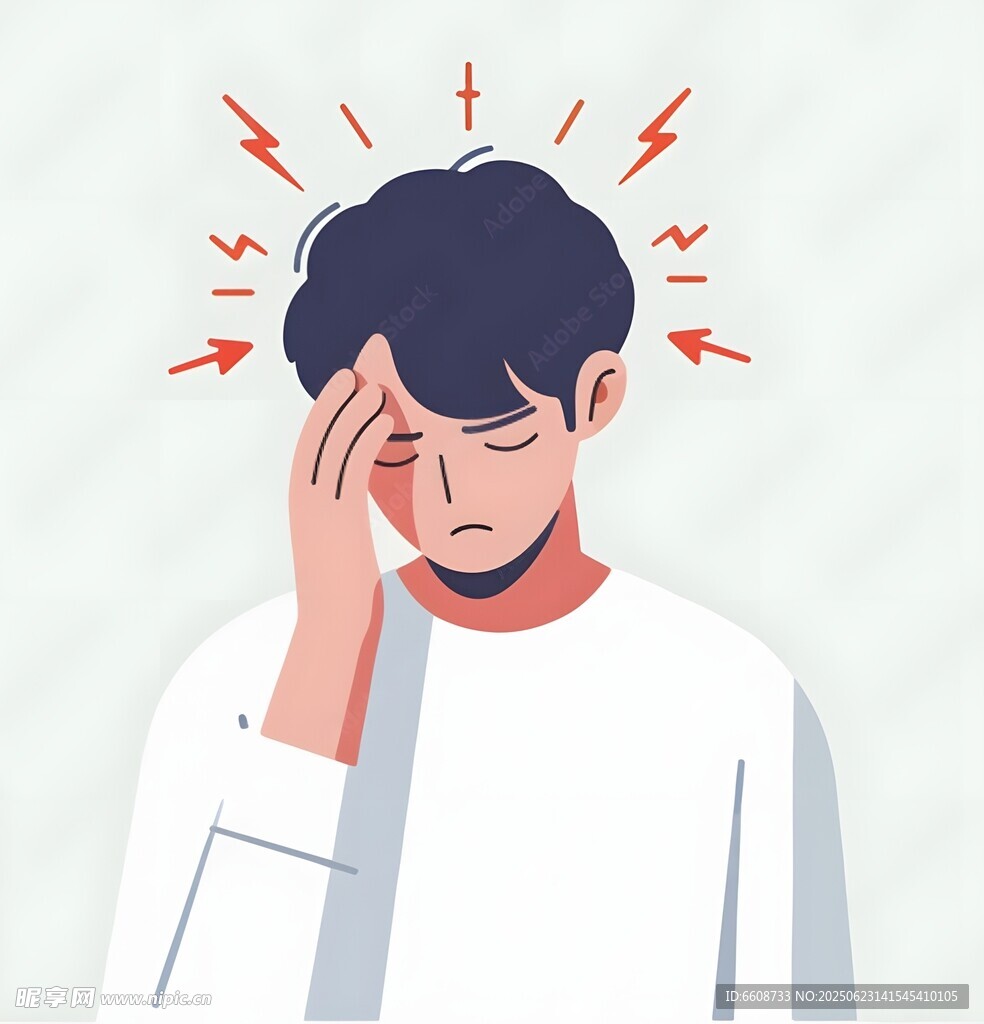 男子因壓力抱頭顯苦惱