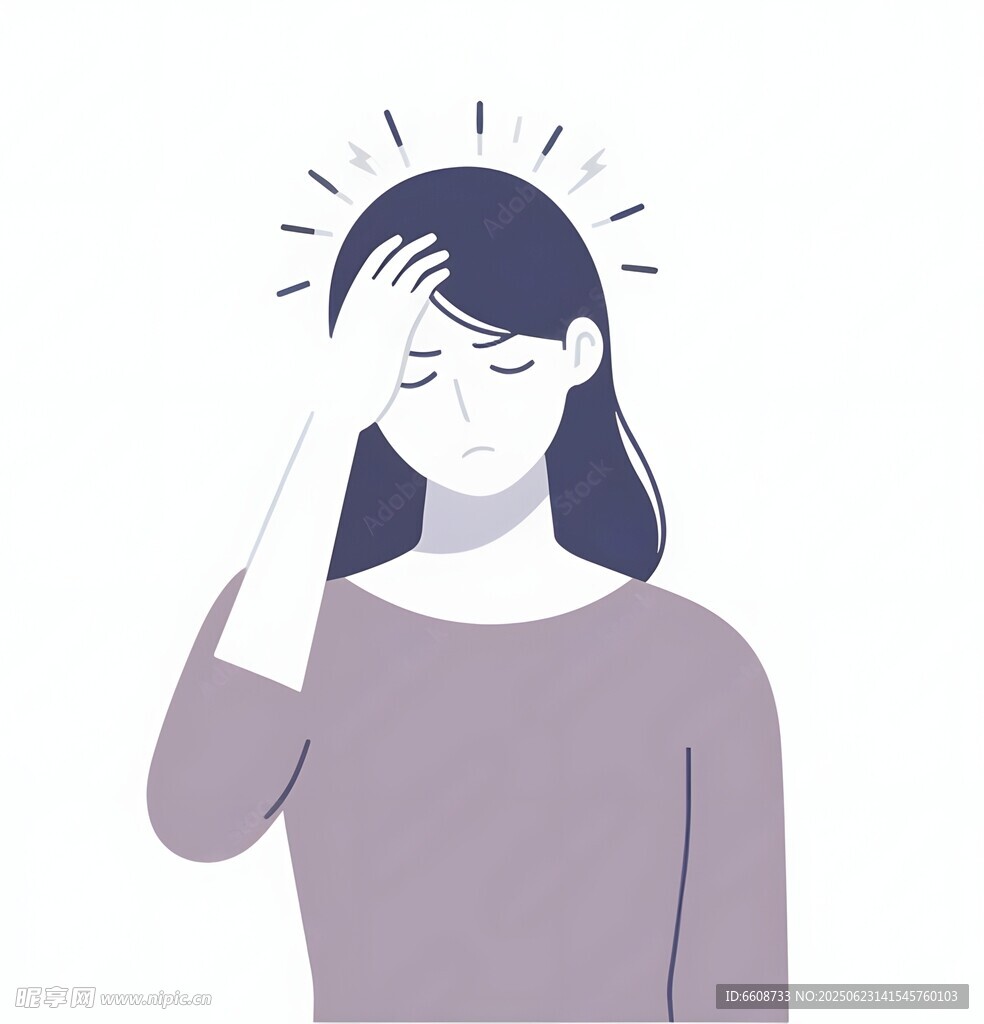 疲憊女性單手扶額