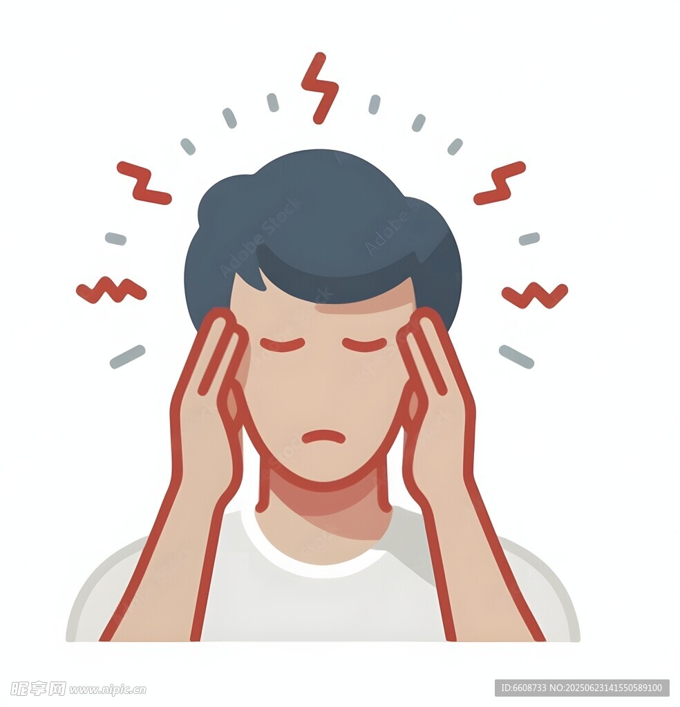 男子雙手抱頭顯頭痛