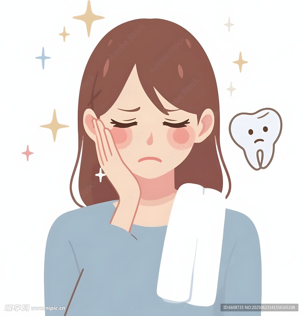 女孩牙痛表情顯難受