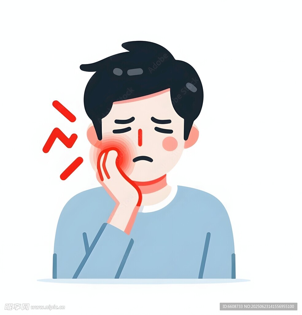 男子面露牙痛痛苦模樣
