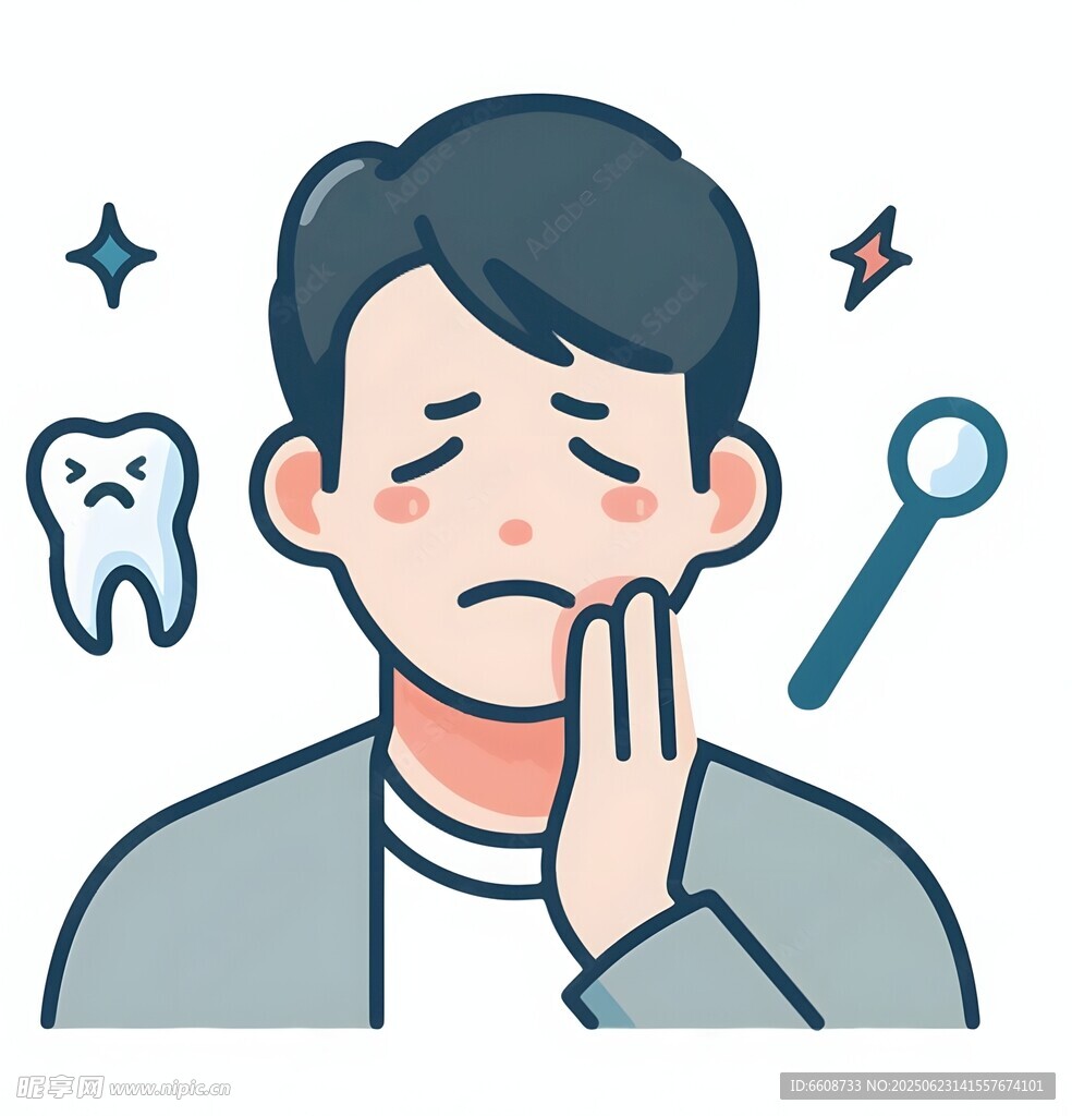 男子牙痛表情苦惱