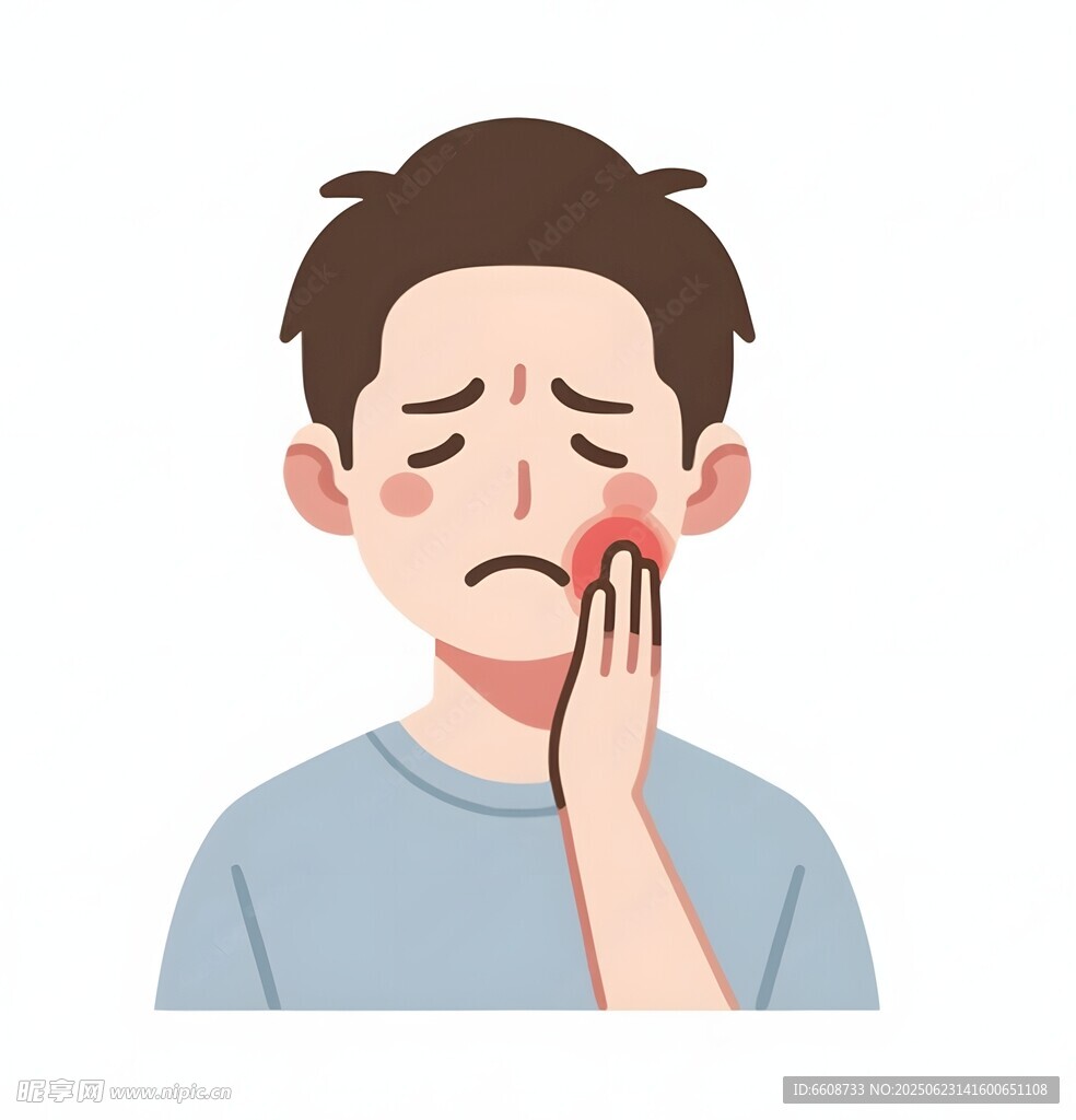 男子牙痛表情顯痛苦